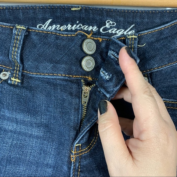 American Eagle Womens Artist Cropped Denim Jeans Size 2 Dark Wash Stretc… - Picture 10 of 16